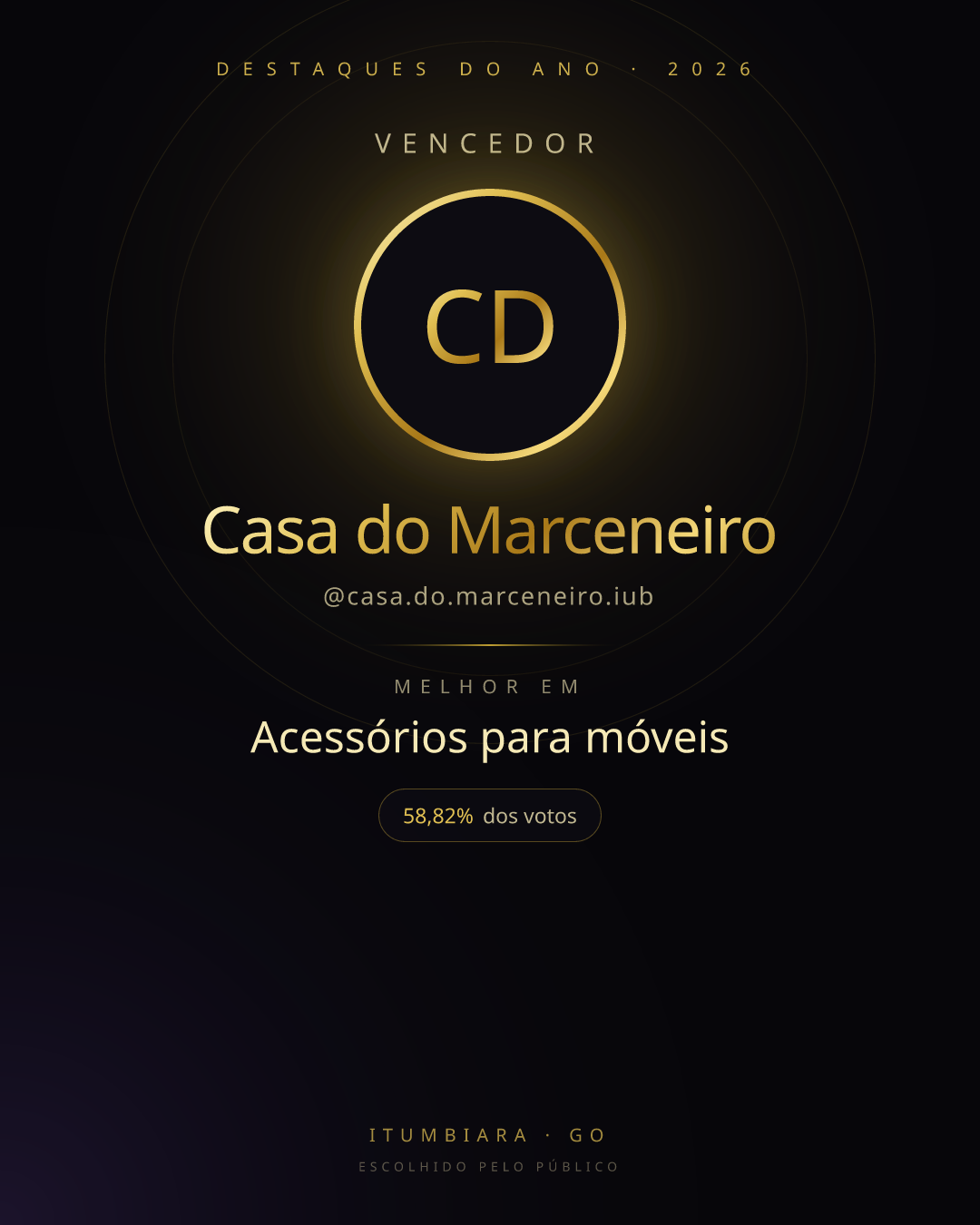 Card de vencedor de Casa do Marceneiro