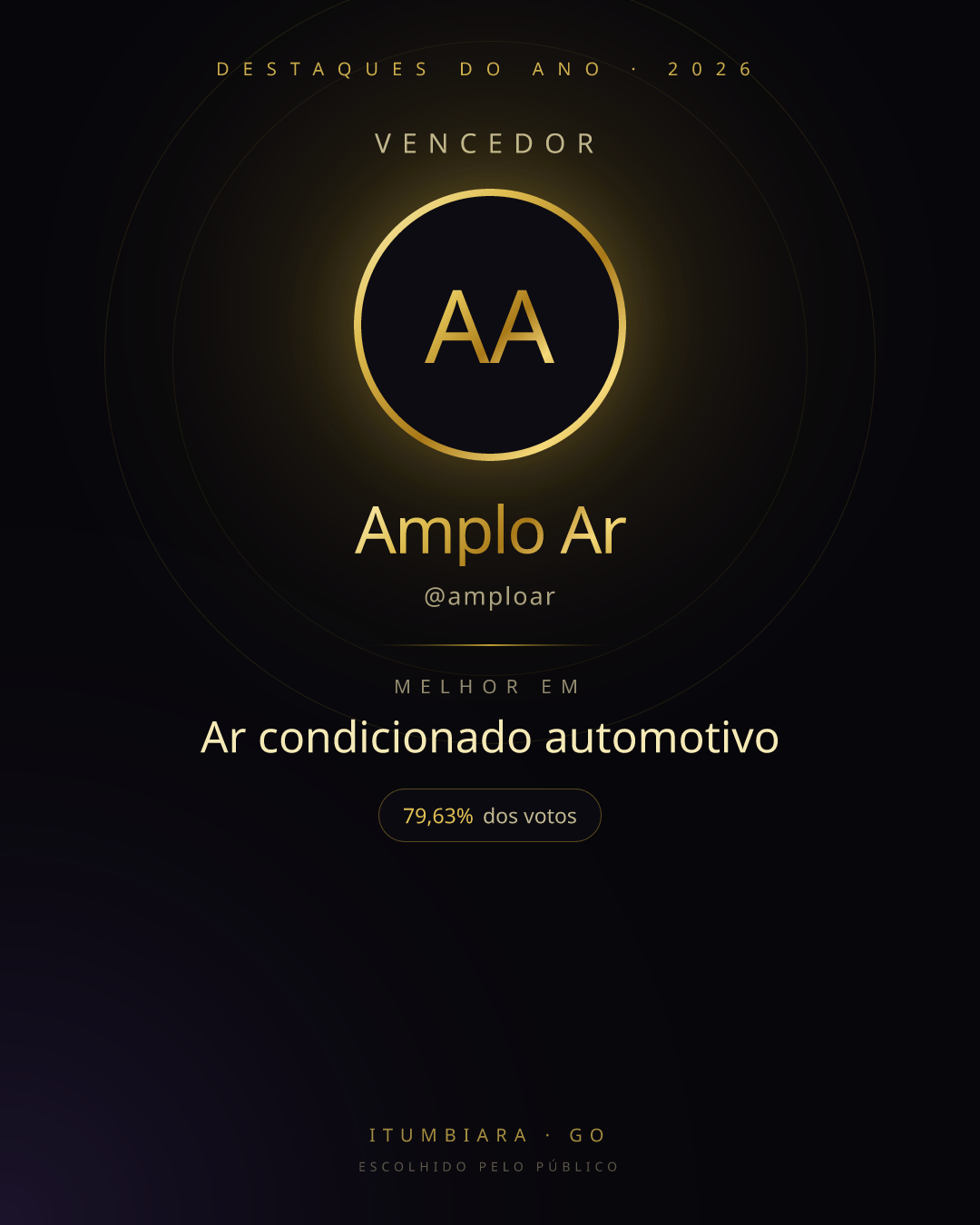 Card de vencedor de Amplo Ar