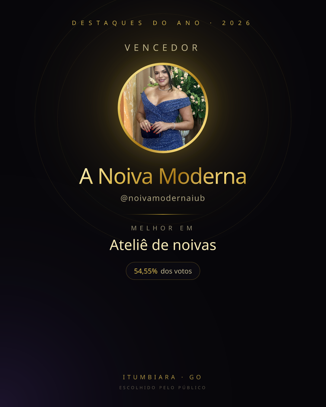 Card de vencedor de A Noiva Moderna