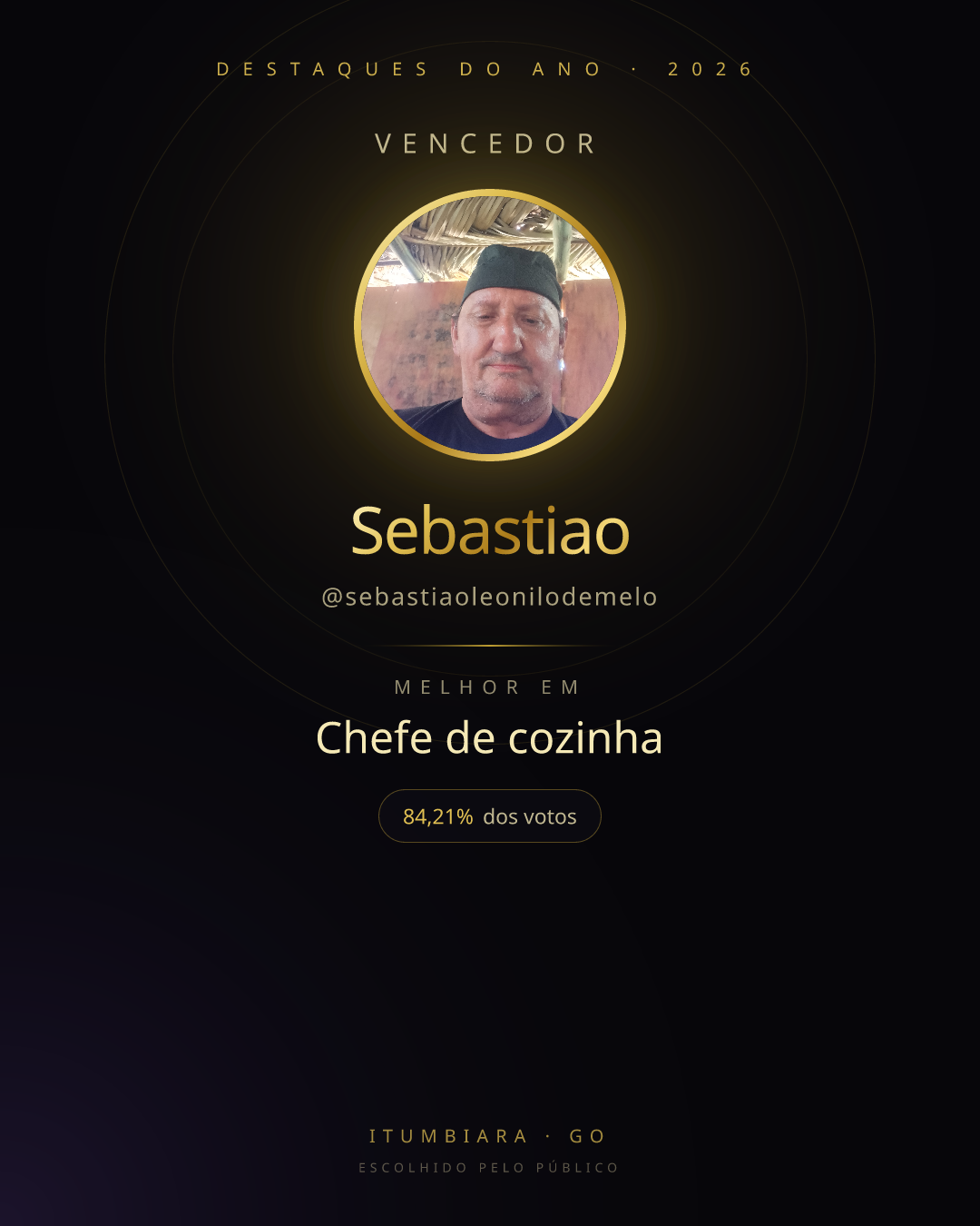 Card de vencedor de Sebastiao