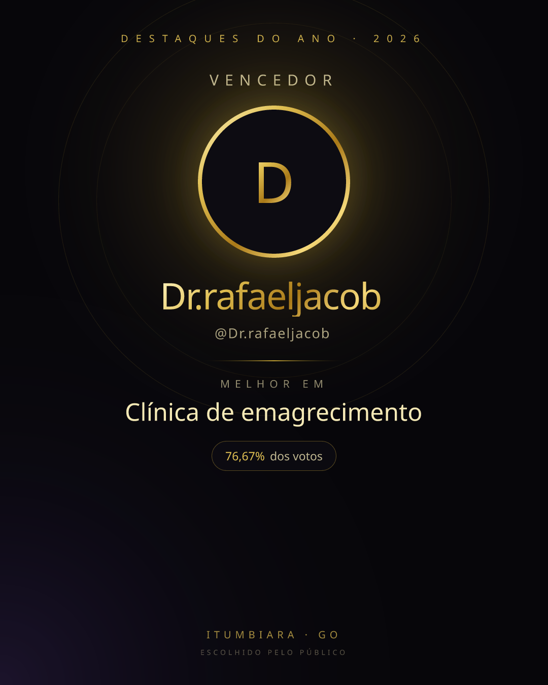Card de vencedor de Dr.rafaeljacob