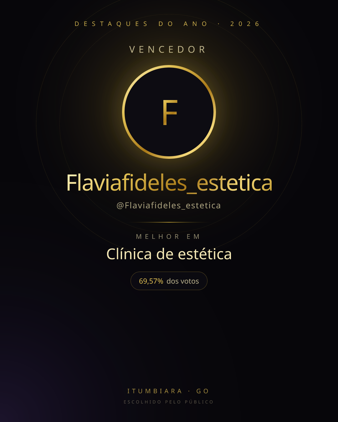 Card de vencedor de Flaviafideles_estetica