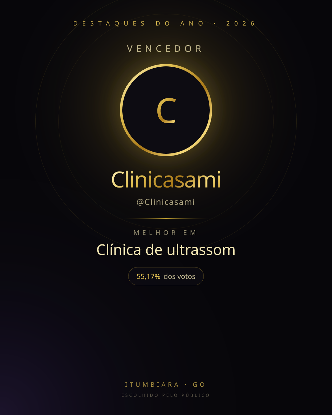 Card de vencedor de Clinicasami