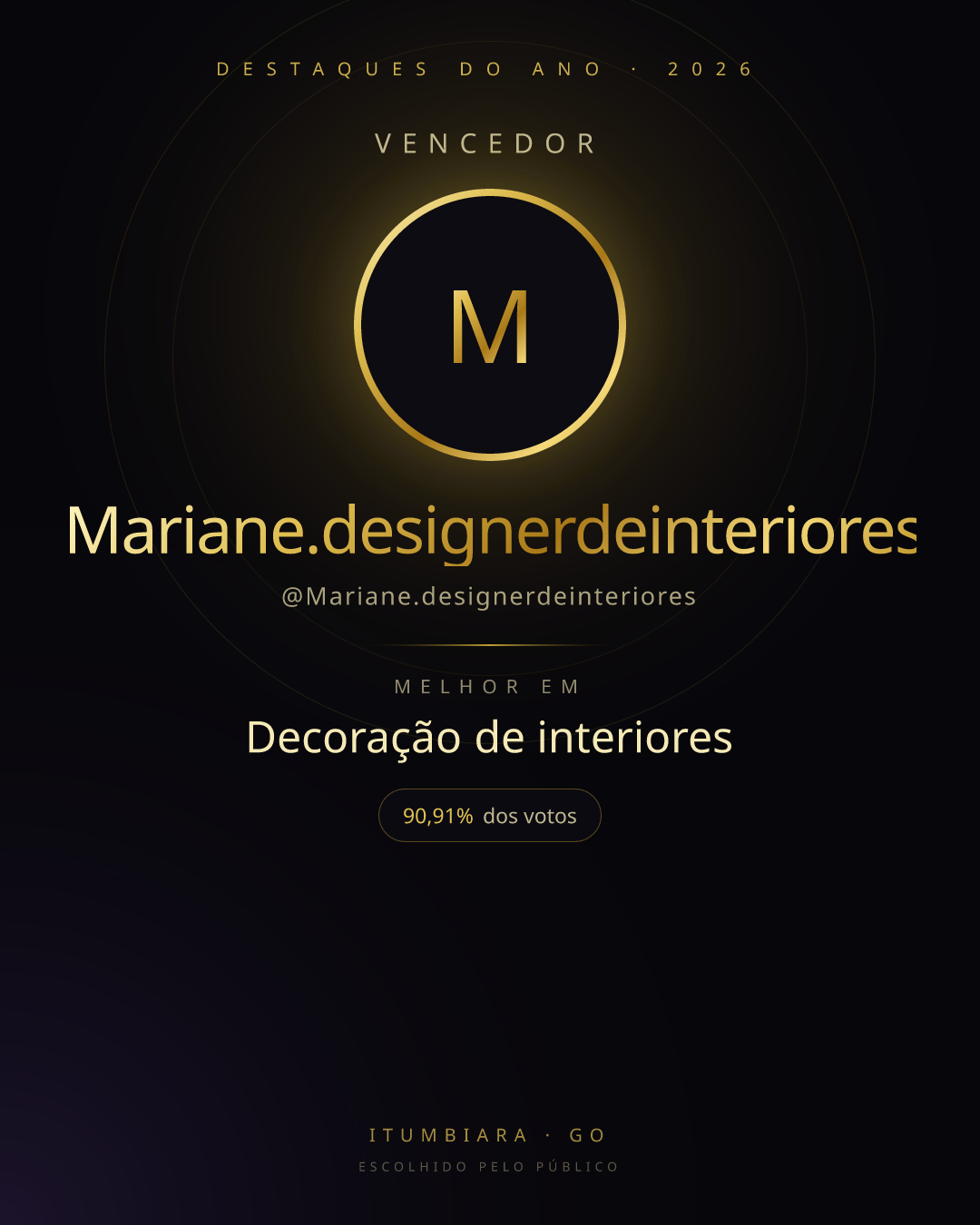 Card de vencedor de Mariane.designerdeinteriores