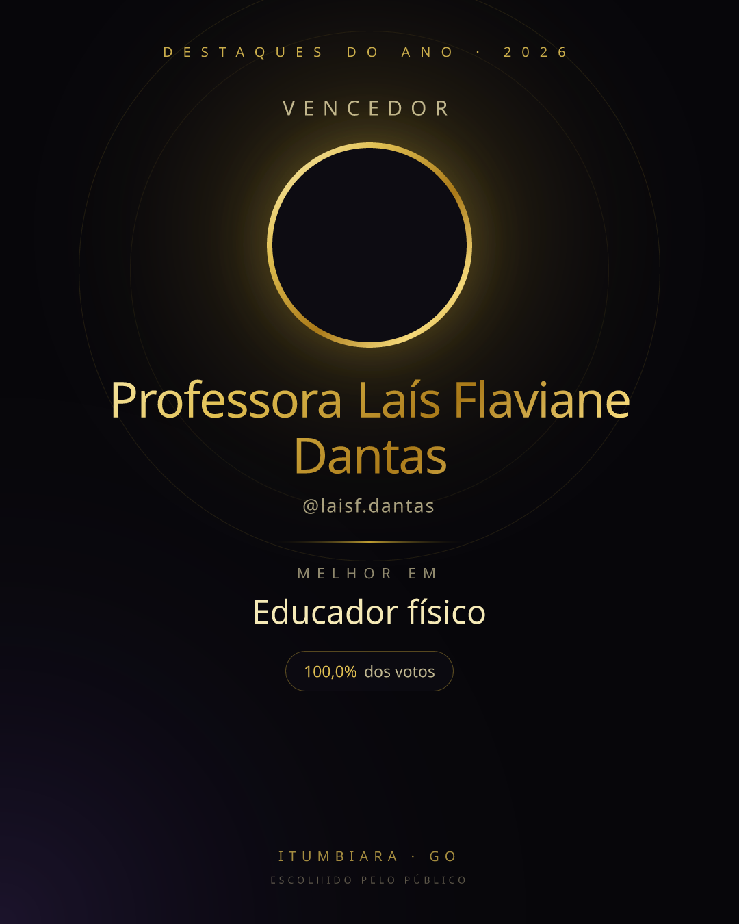 Card de vencedor de Professora Laís Flaviane Dantas