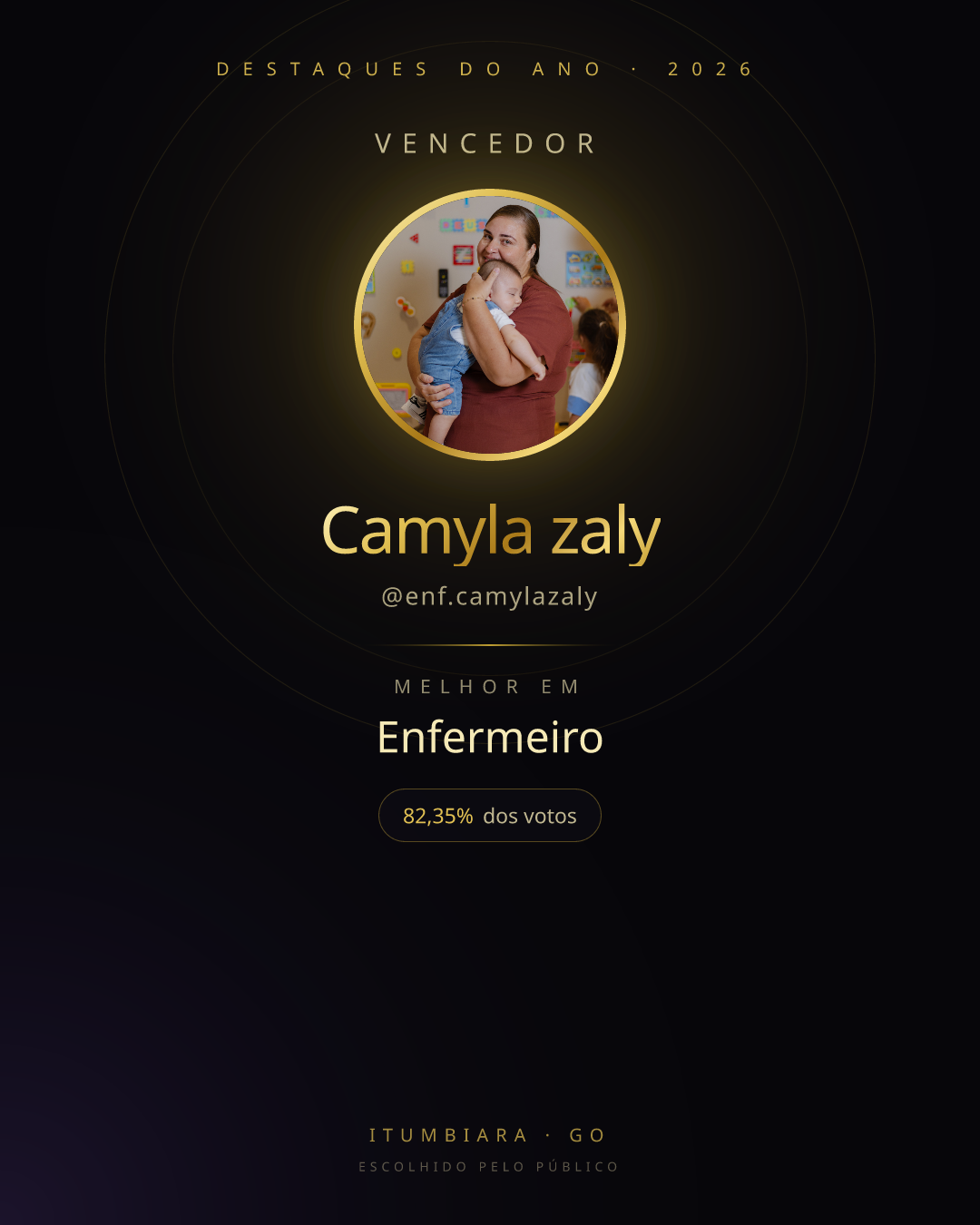 Card de vencedor de Camyla zaly