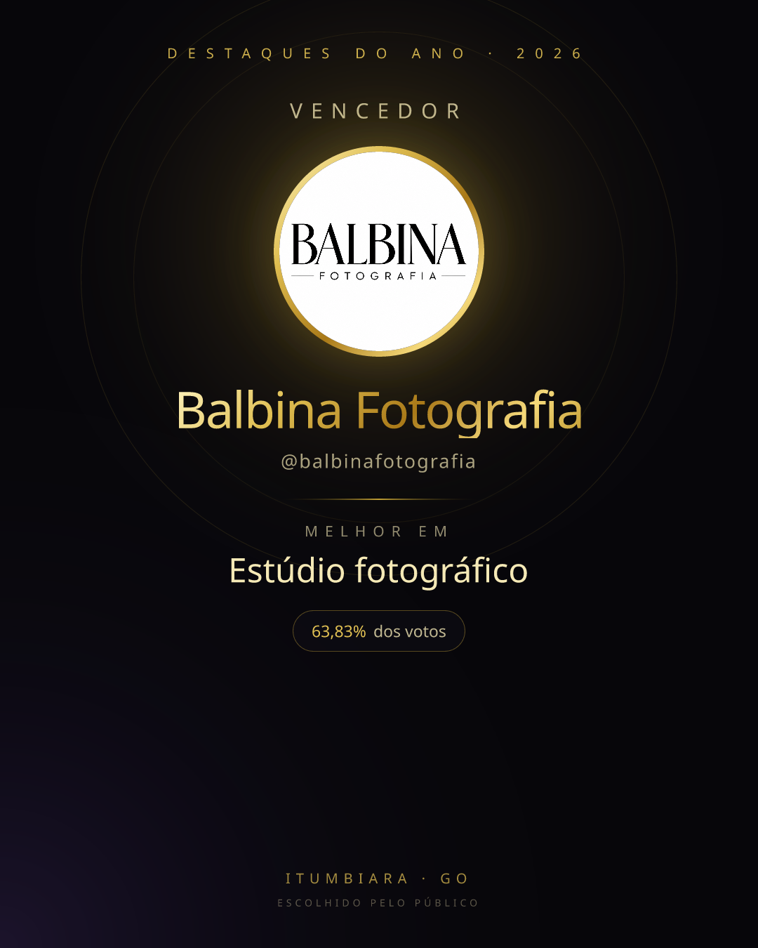Card de vencedor de Balbina Fotografia