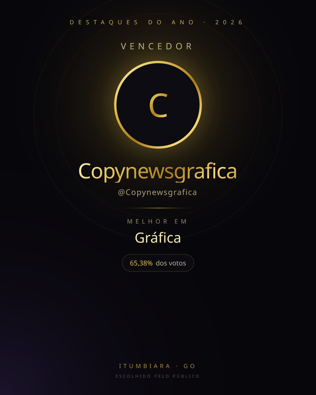 Card de vencedor de Copynewsgrafica