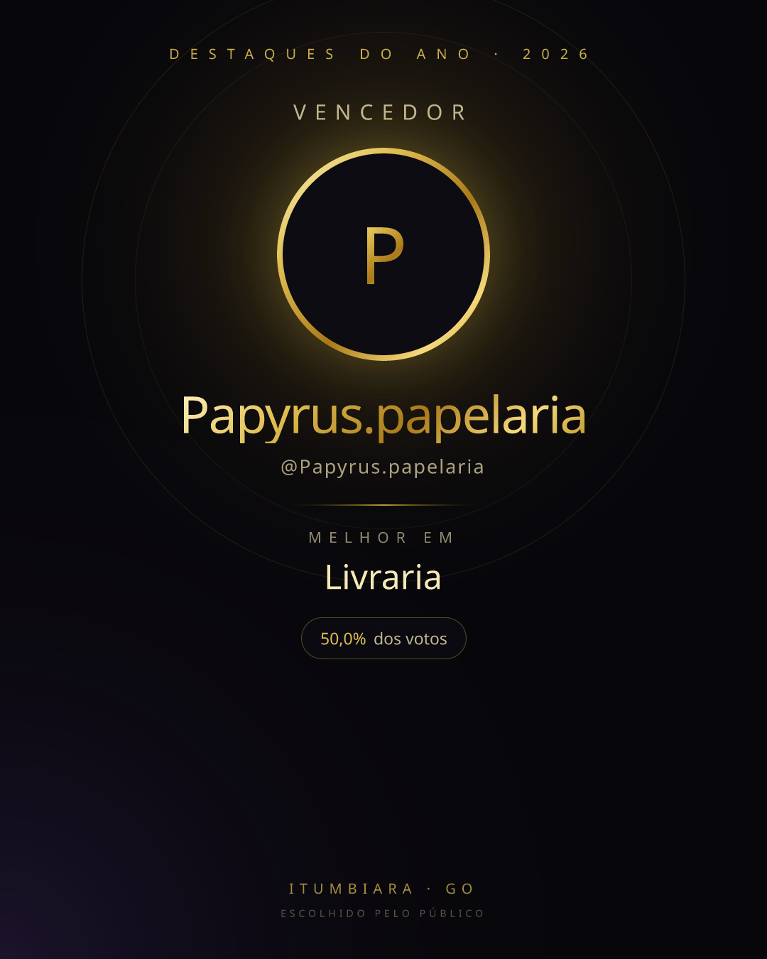 Card de vencedor de Papyrus.papelaria