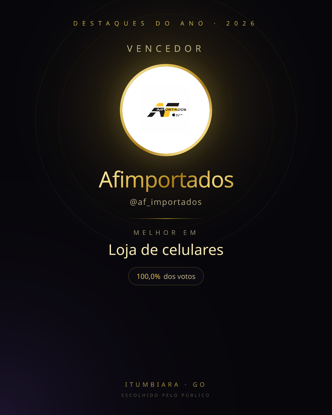 Card de vencedor de Afimportados