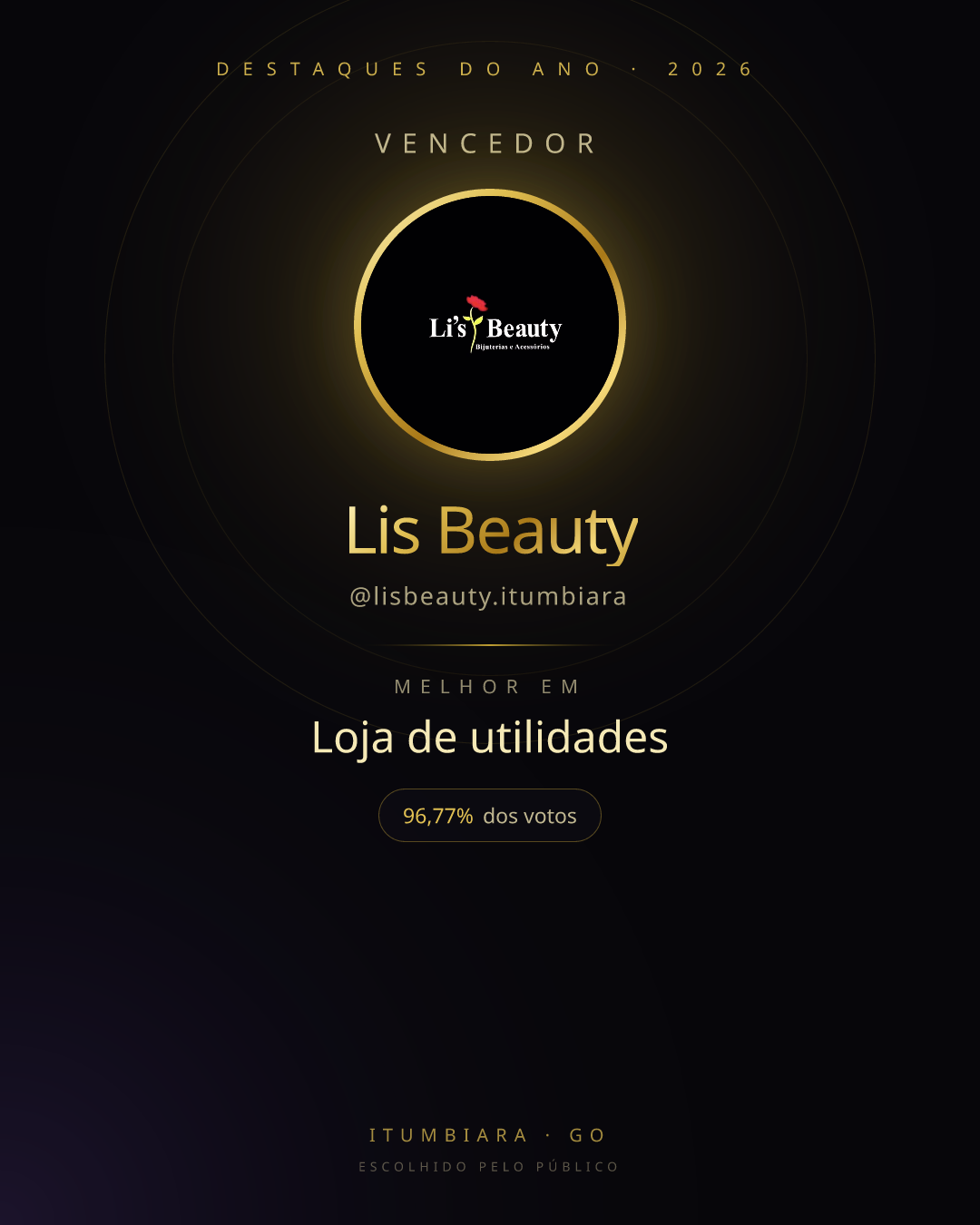 Card de vencedor de Lis Beauty
