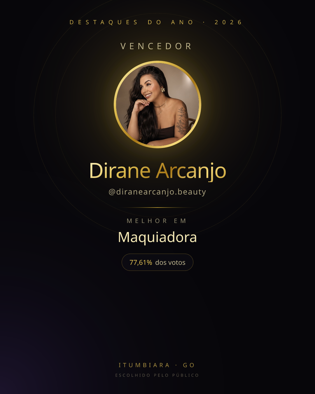 Card de vencedor de Dirane Arcanjo