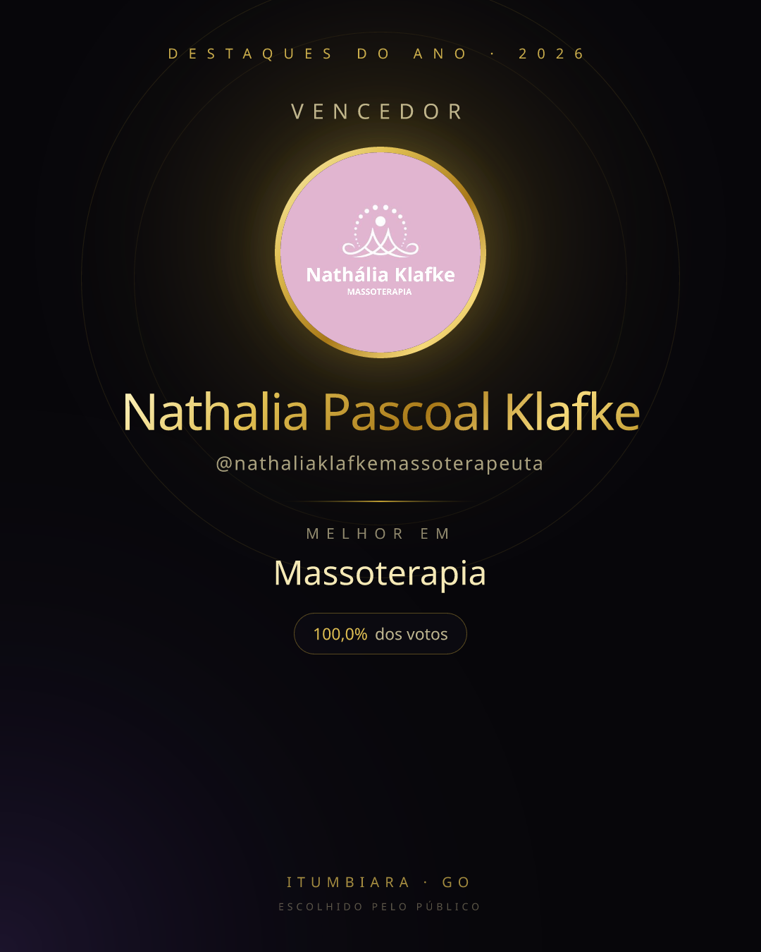 Card de vencedor de Nathalia Pascoal Klafke