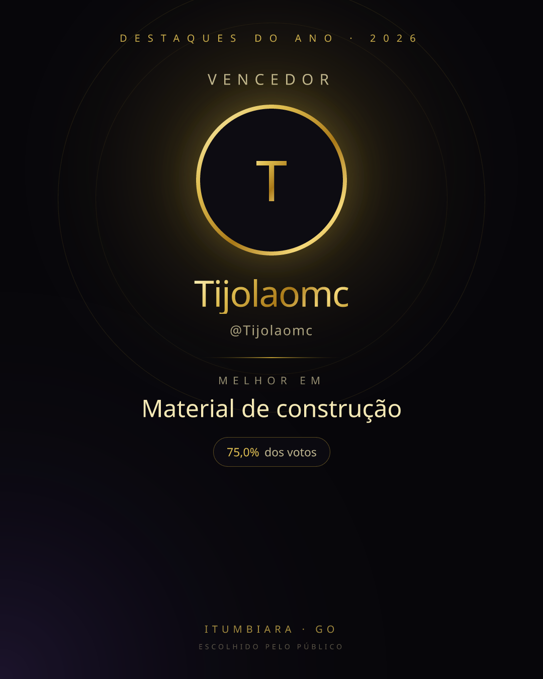 Card de vencedor de Tijolaomc