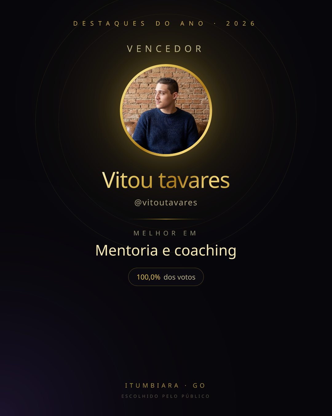 Card de vencedor de Vitou tavares