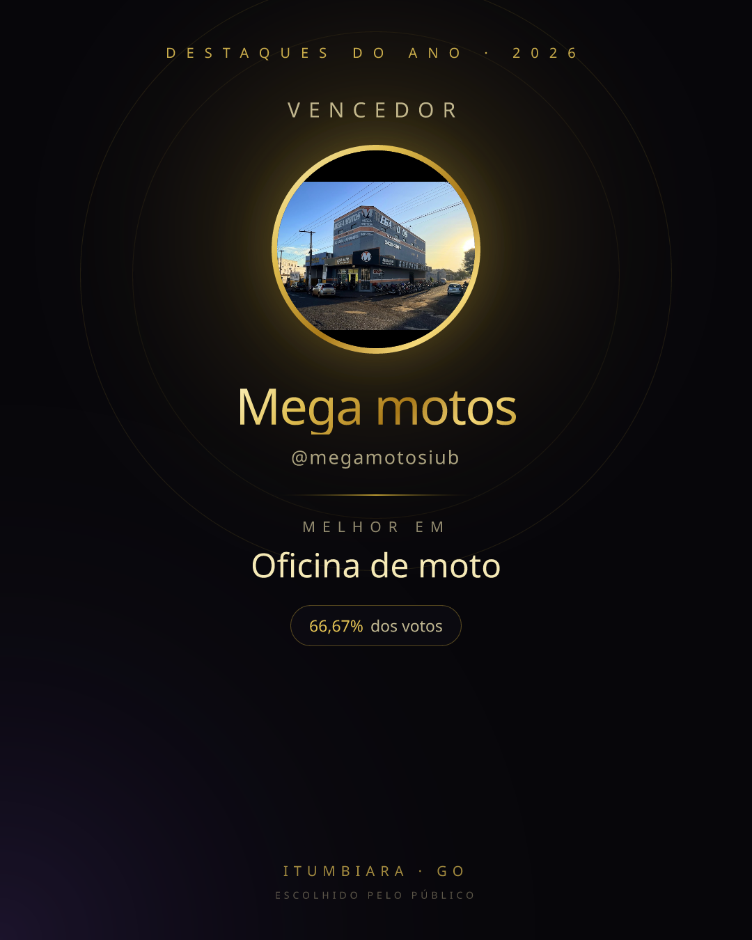 Card de vencedor de Mega motos