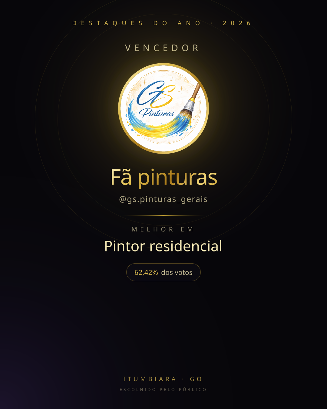 Card de vencedor de Fã pinturas