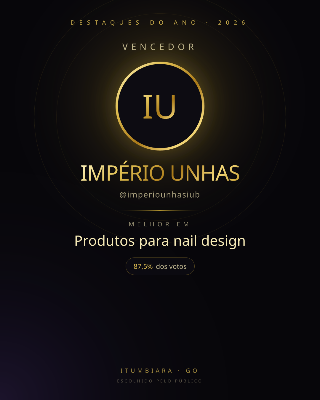 Card de vencedor de IMPÉRIO UNHAS