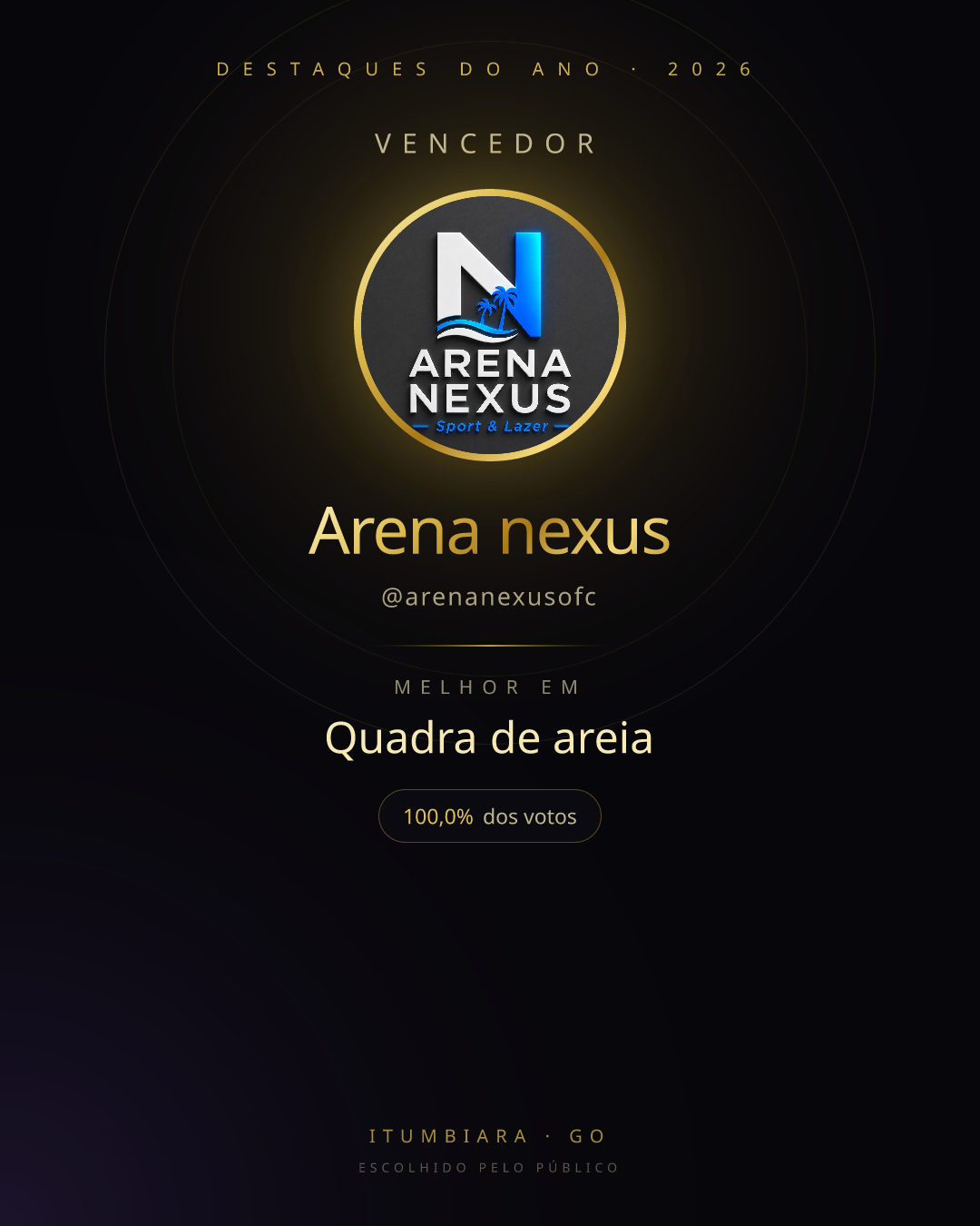 Card de vencedor de Arena nexus