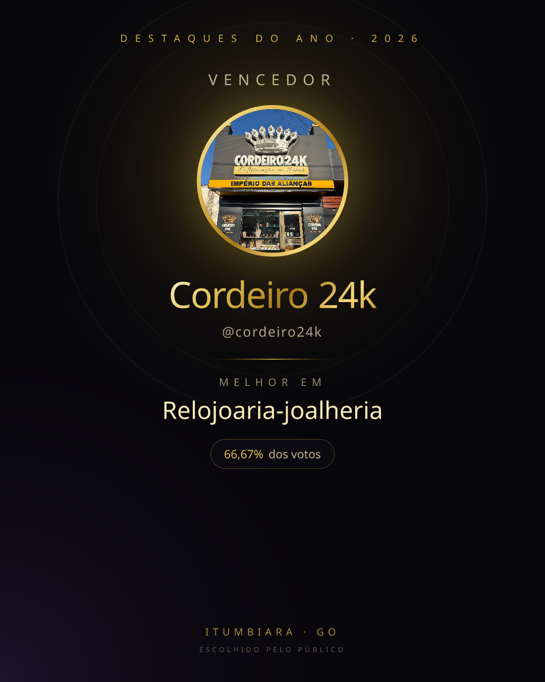 Card de vencedor de Cordeiro 24k