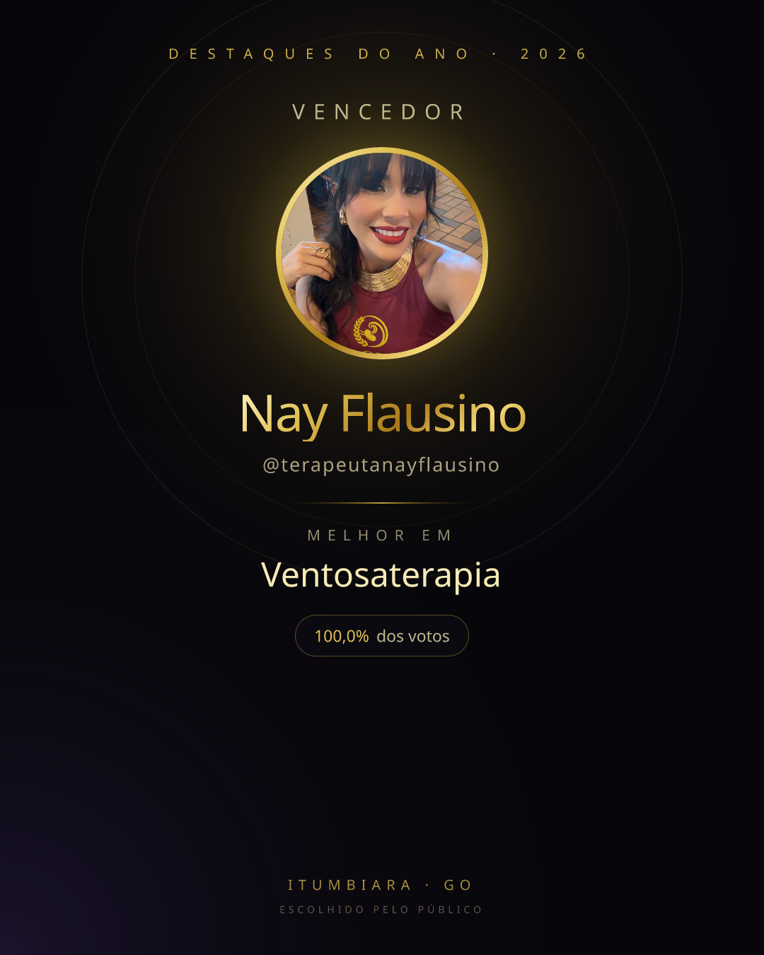 Card de vencedor de Nay Flausino